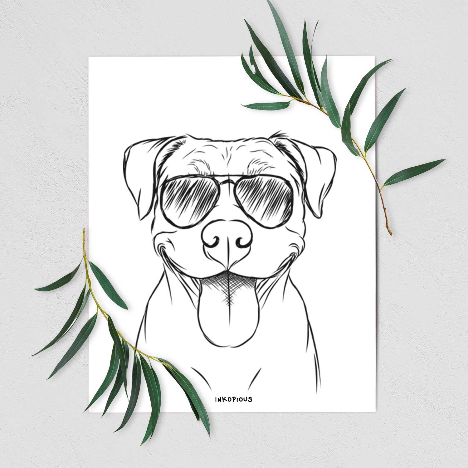 Parker the Pitbull Art Print