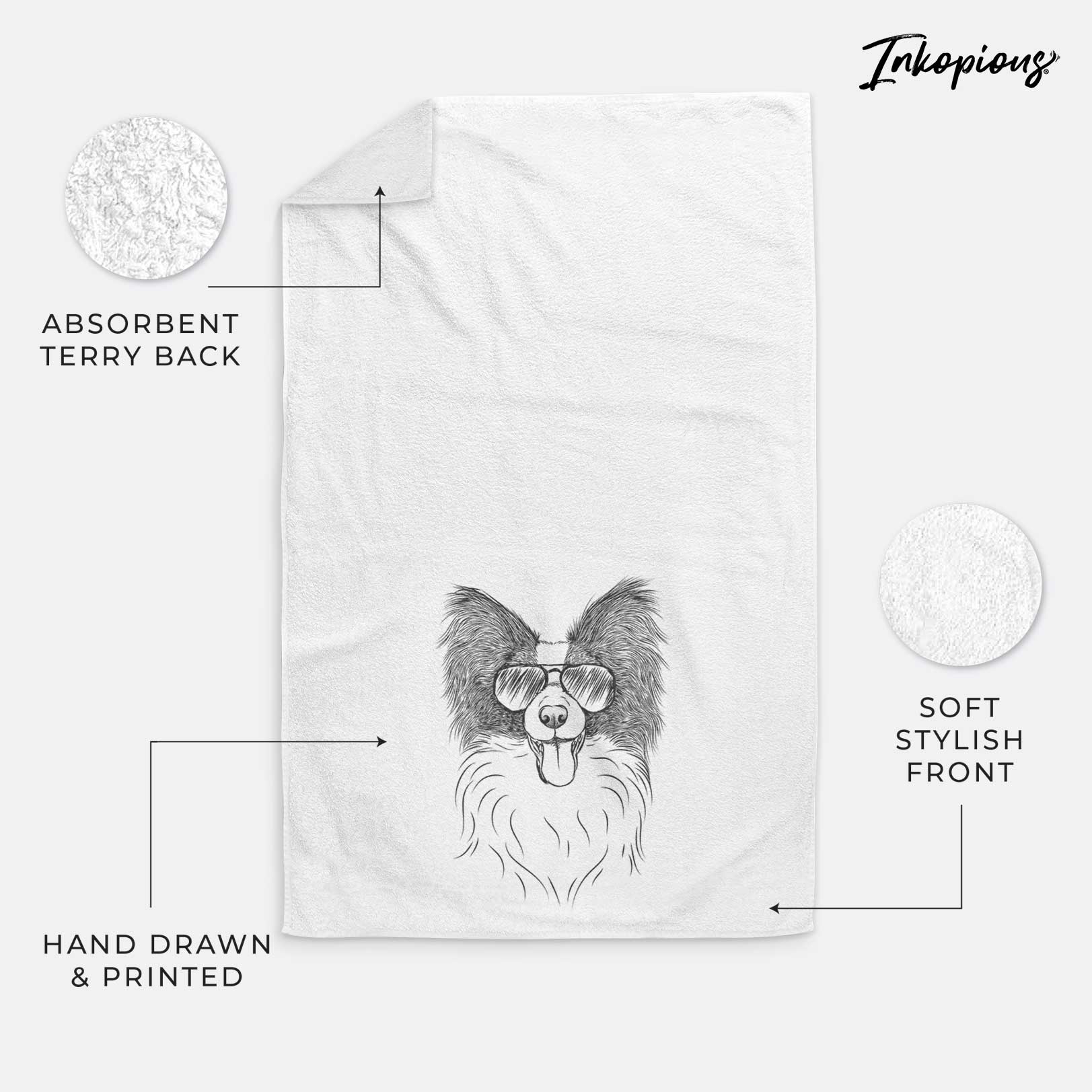 Patrick the Papillon Decorative Hand Towel