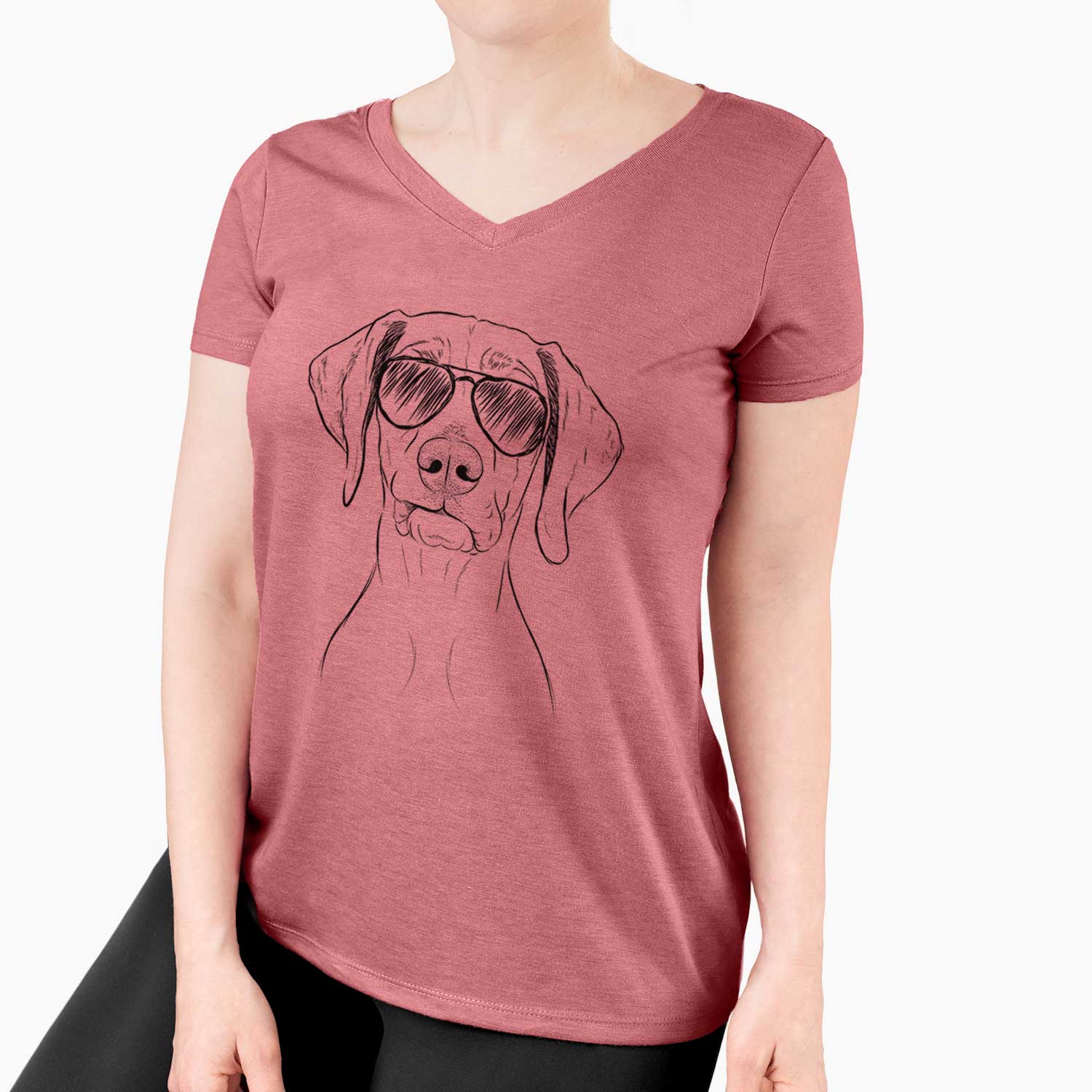 Aviator Pawley the Vizsla - Women's V-neck Shirt