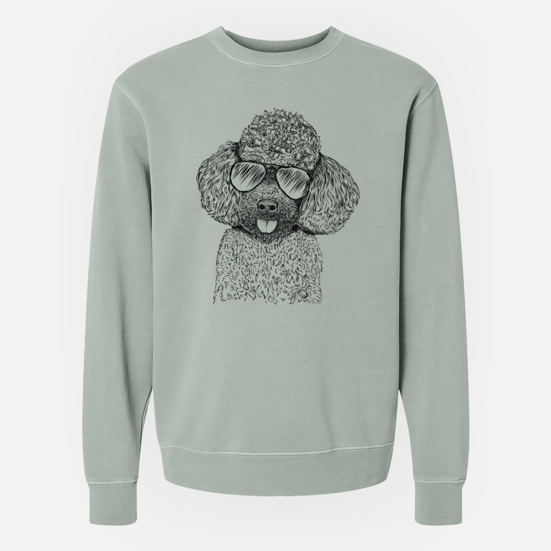 Aviator George the Toy Poodle - Unisex Pigment Dyed Crew Sweatshirt