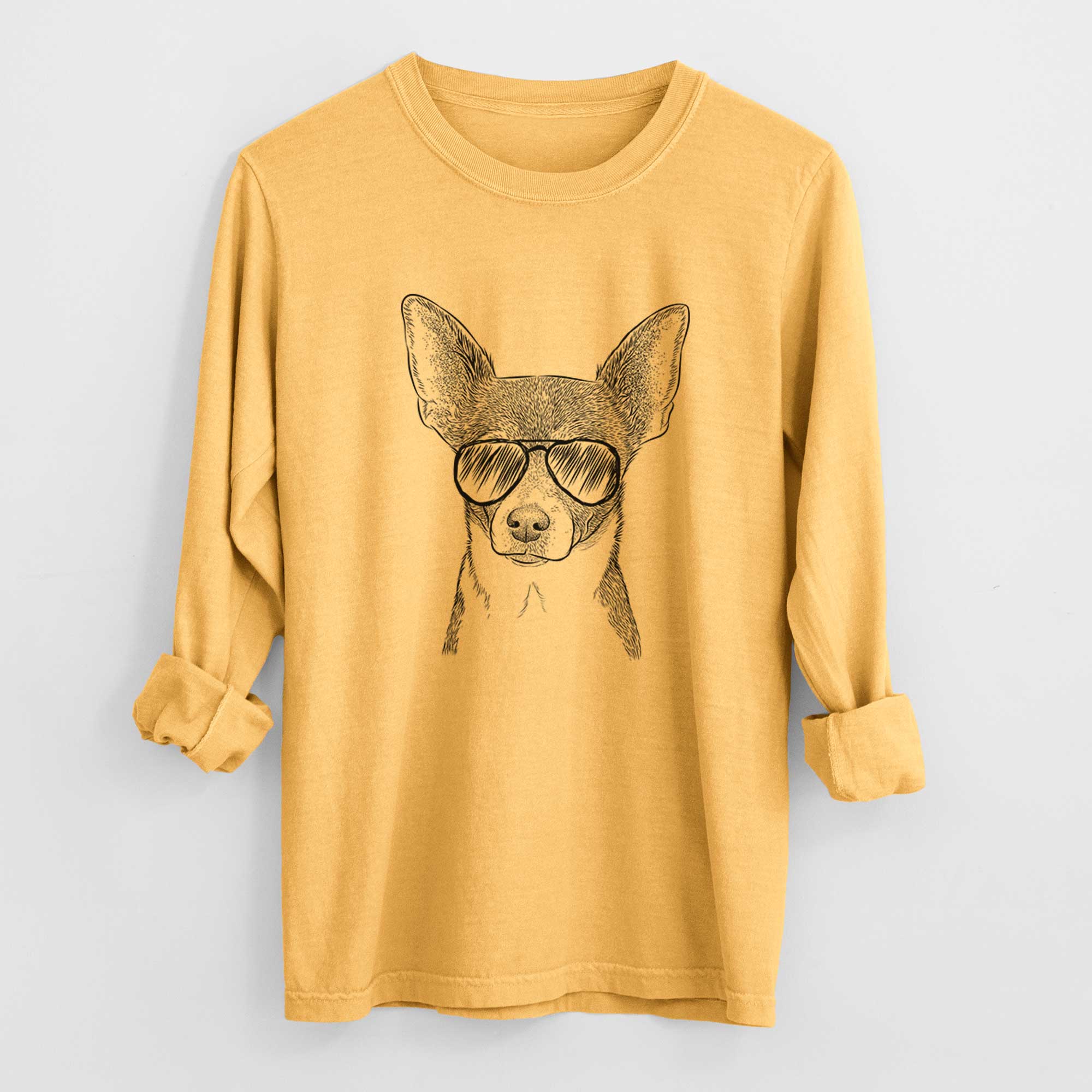 Aviators Peanut the Chihuahua - Heavyweight 100% Cotton Long Sleeve