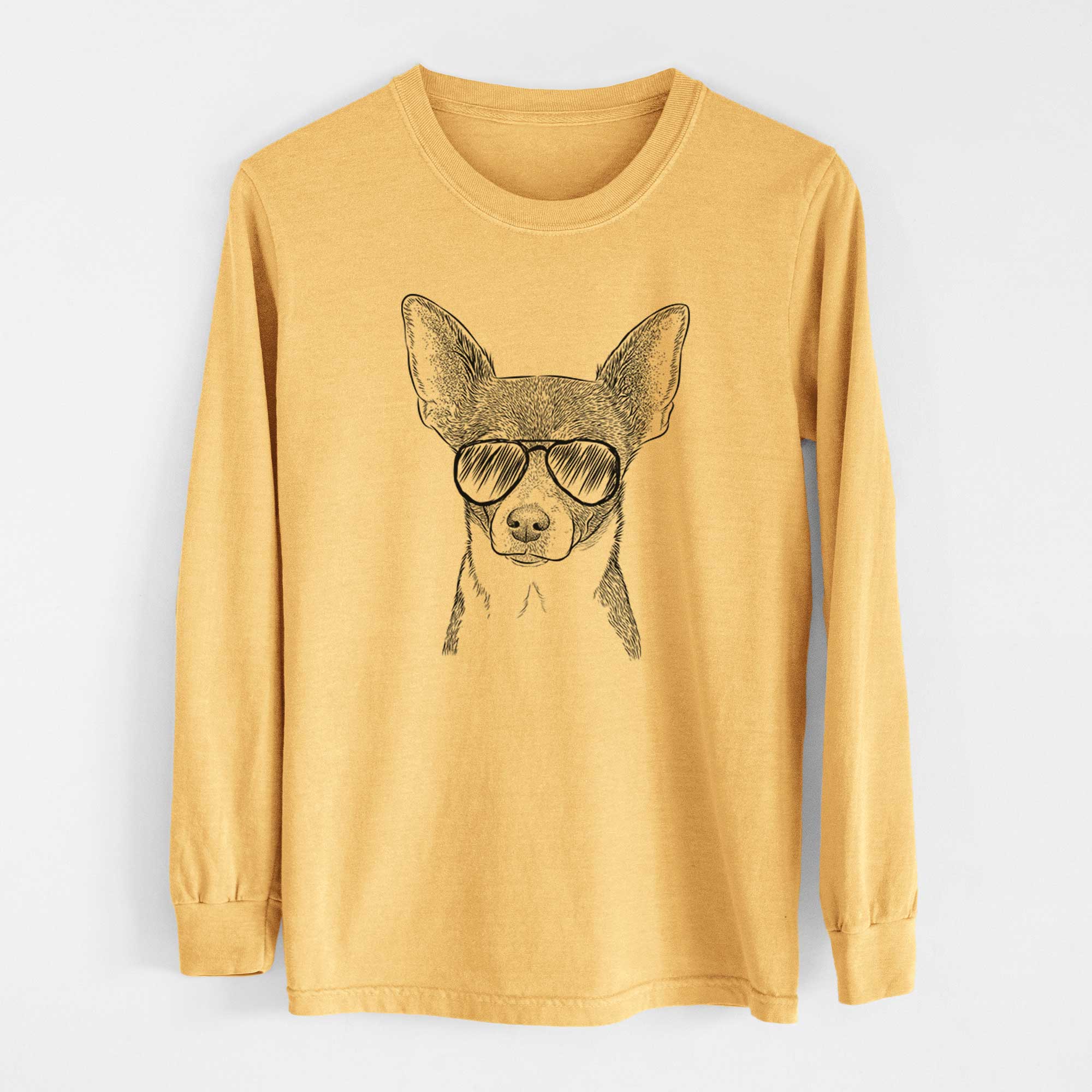 Aviators Peanut the Chihuahua - Heavyweight 100% Cotton Long Sleeve