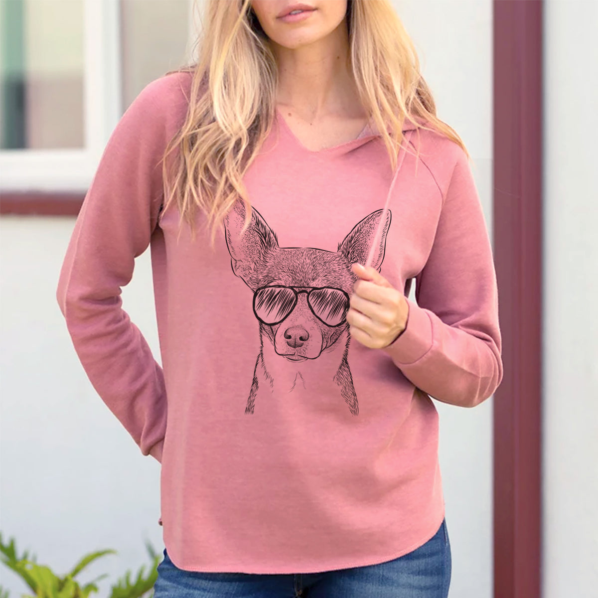 Aviator Peanut the Chihuahua - Cali Wave Hooded Sweatshirt