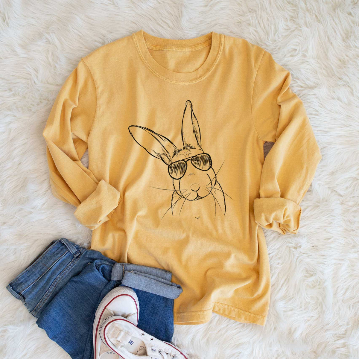 Aviators Penny the Belgian Hare - Heavyweight 100% Cotton Long Sleeve