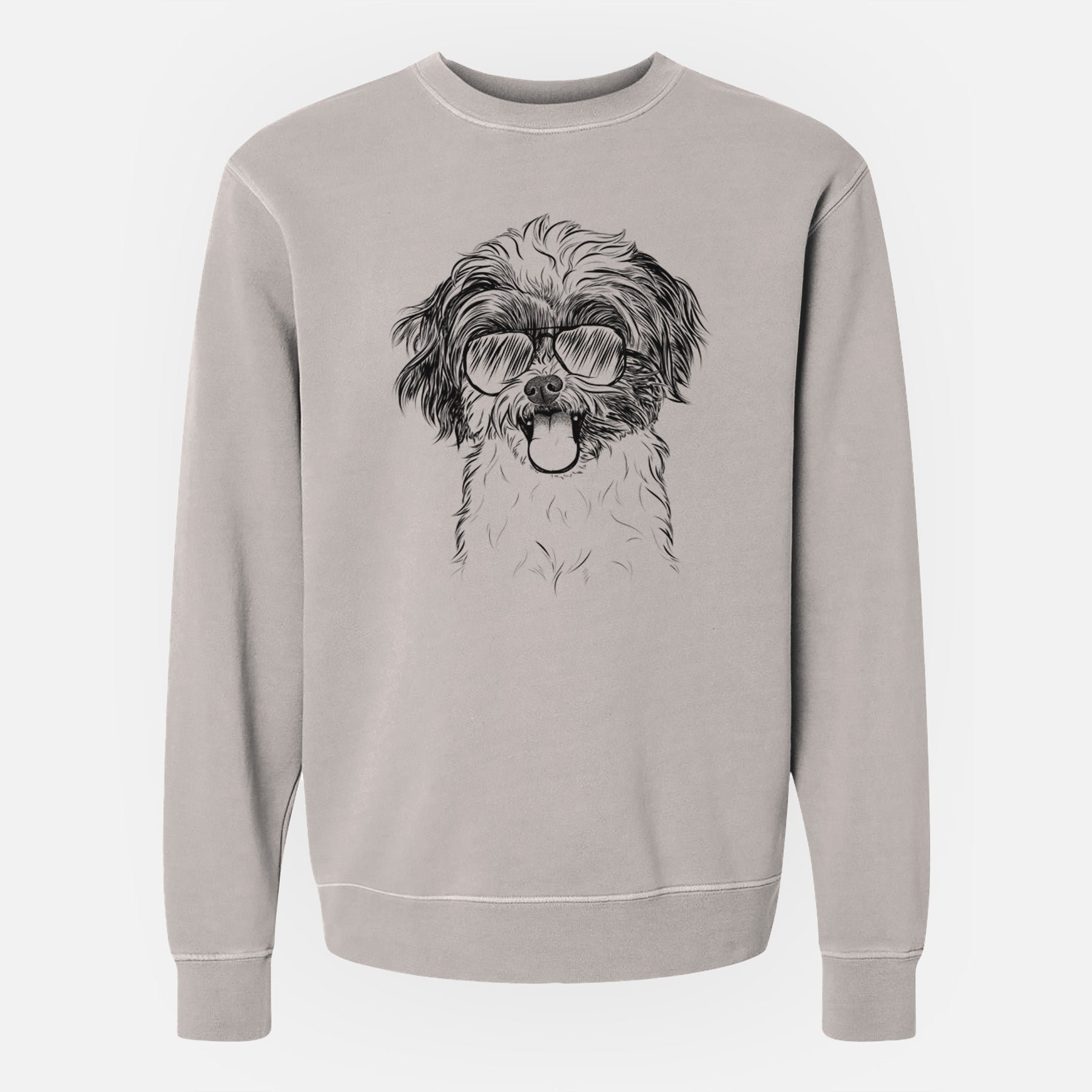 Aviator Pepper the Shihpoo - Unisex Pigment Dyed Crew Sweatshirt