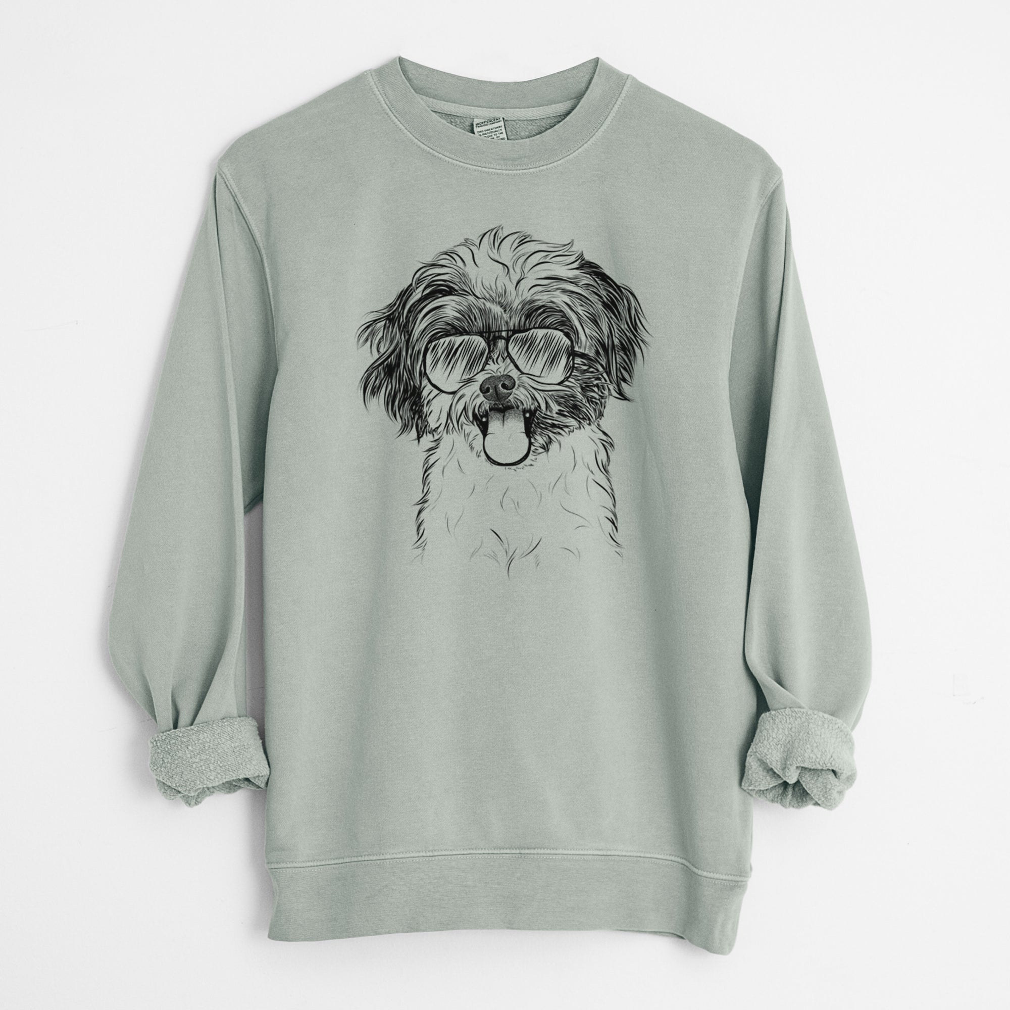 Aviator Pepper the Shihpoo - Unisex Pigment Dyed Crew Sweatshirt