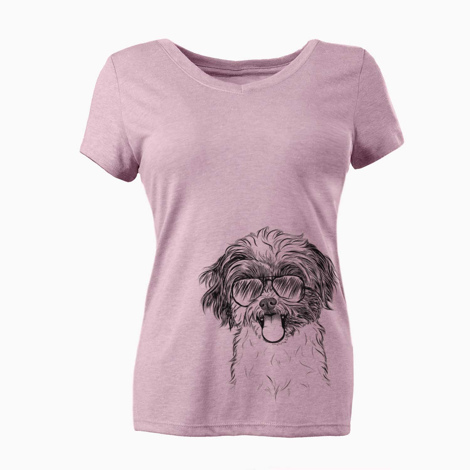 Aviator Pepper the Shihpoo - Women's V-neck Shirt