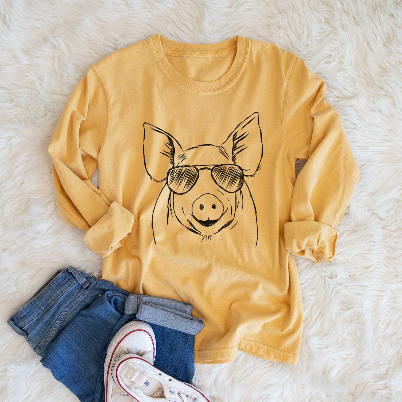 Aviators Perry the Pig - Heavyweight 100% Cotton Long Sleeve