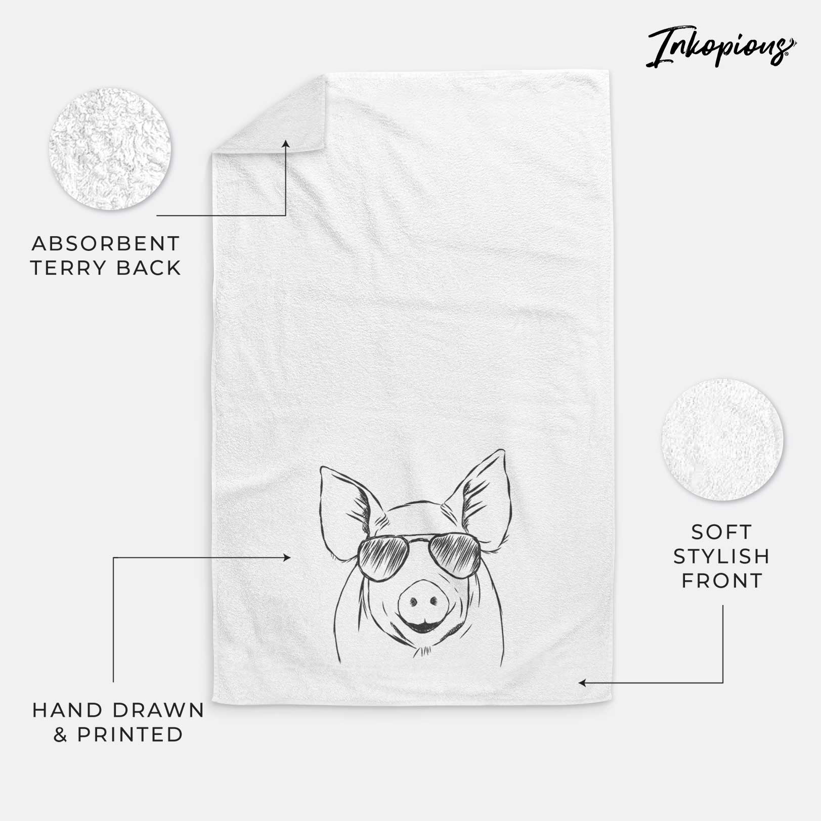 Perry the Pig Decorative Hand Towel