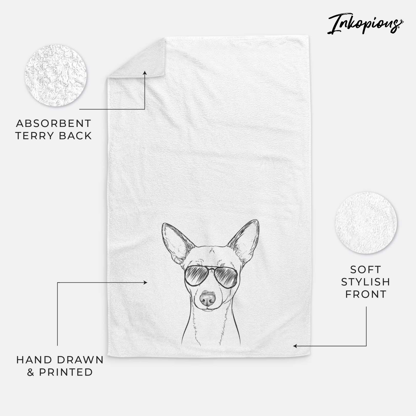 Perry the Portuguese Podengo Decorative Hand Towel