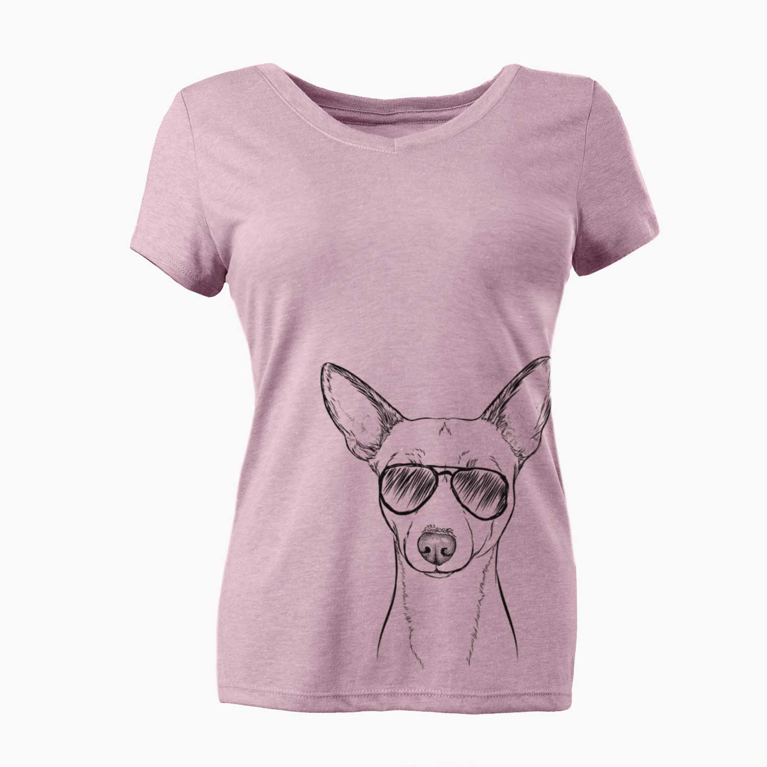 Aviator Perry the Portuguese Podengo - Women's V-neck Shirt