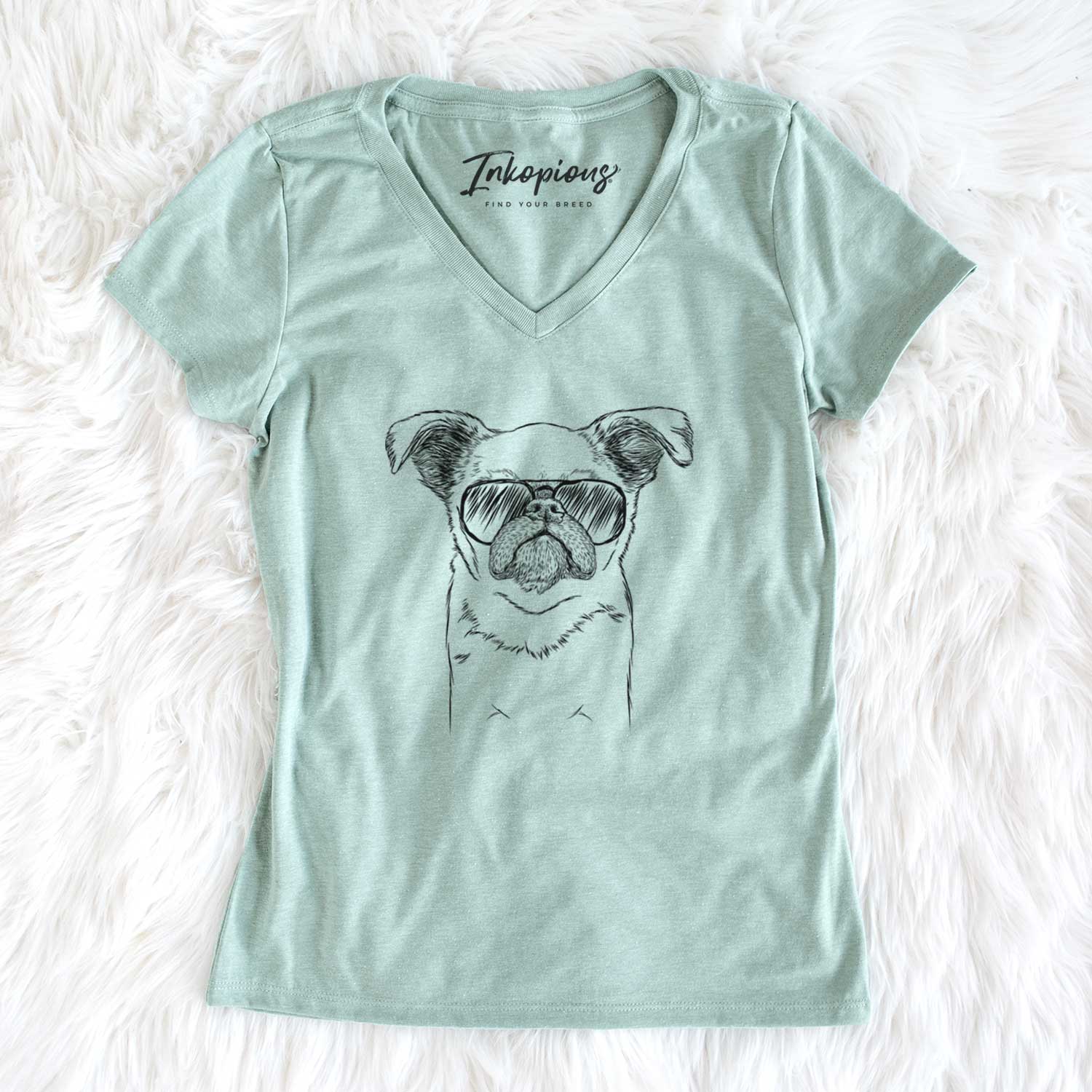 Aviator Petit Penny the Brussels Griffon - Women's V-neck Shirt