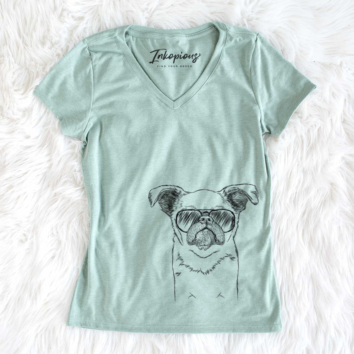Aviator Petit Penny the Brussels Griffon - Women's V-neck Shirt