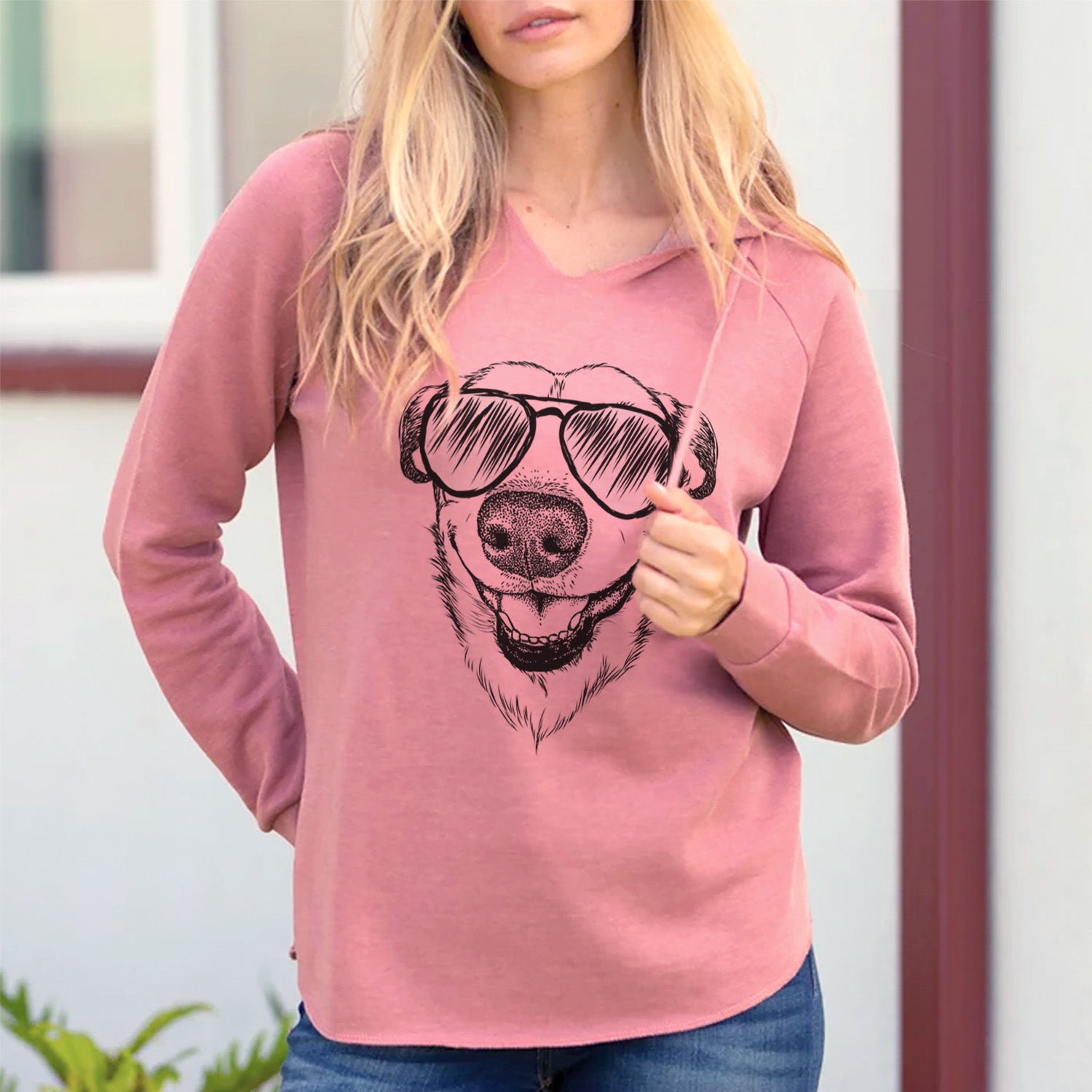 Aviator Petrah the Staffy Mix - Cali Wave Hooded Sweatshirt