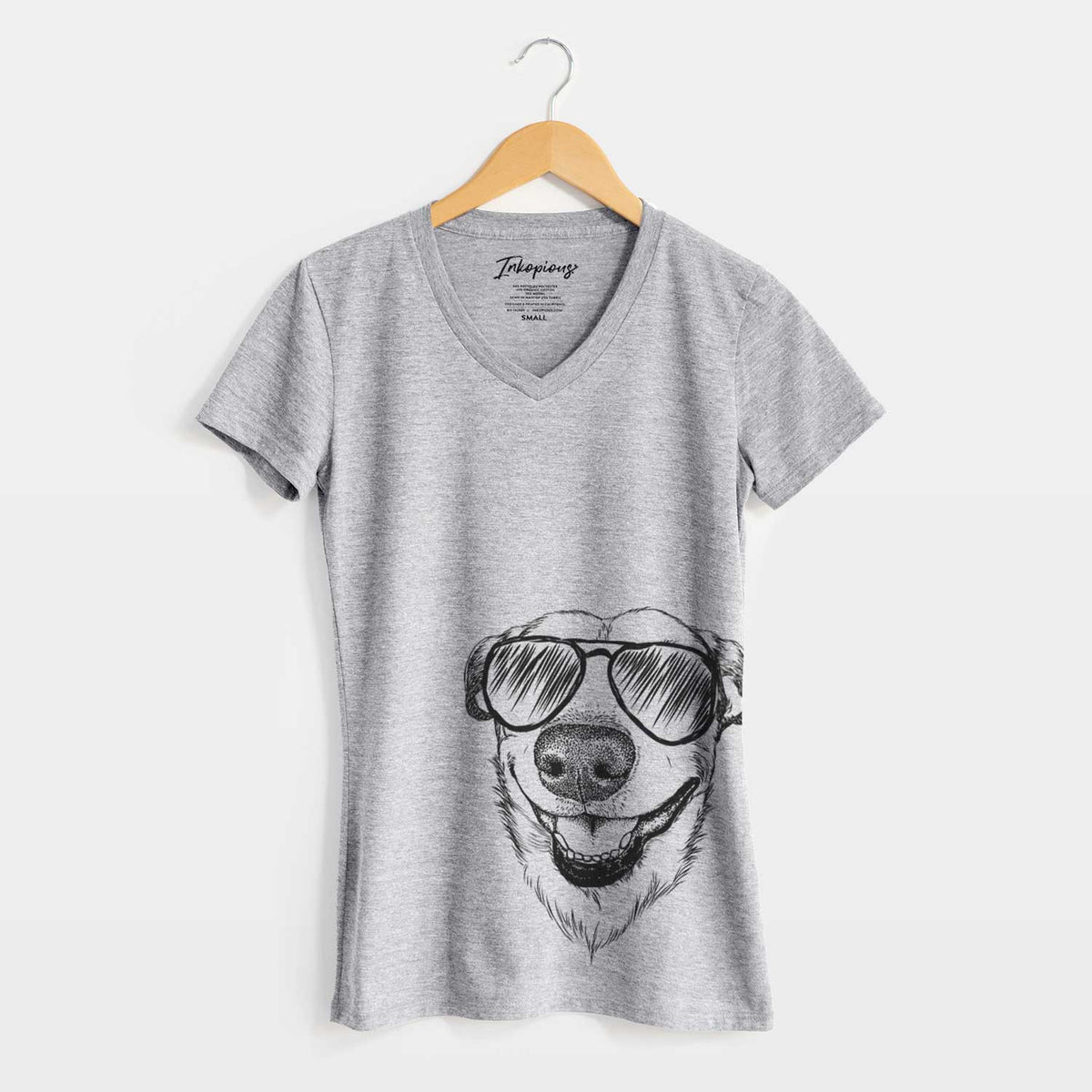 Aviator Petrah the Staffy Mix - Women&#39;s V-neck Shirt