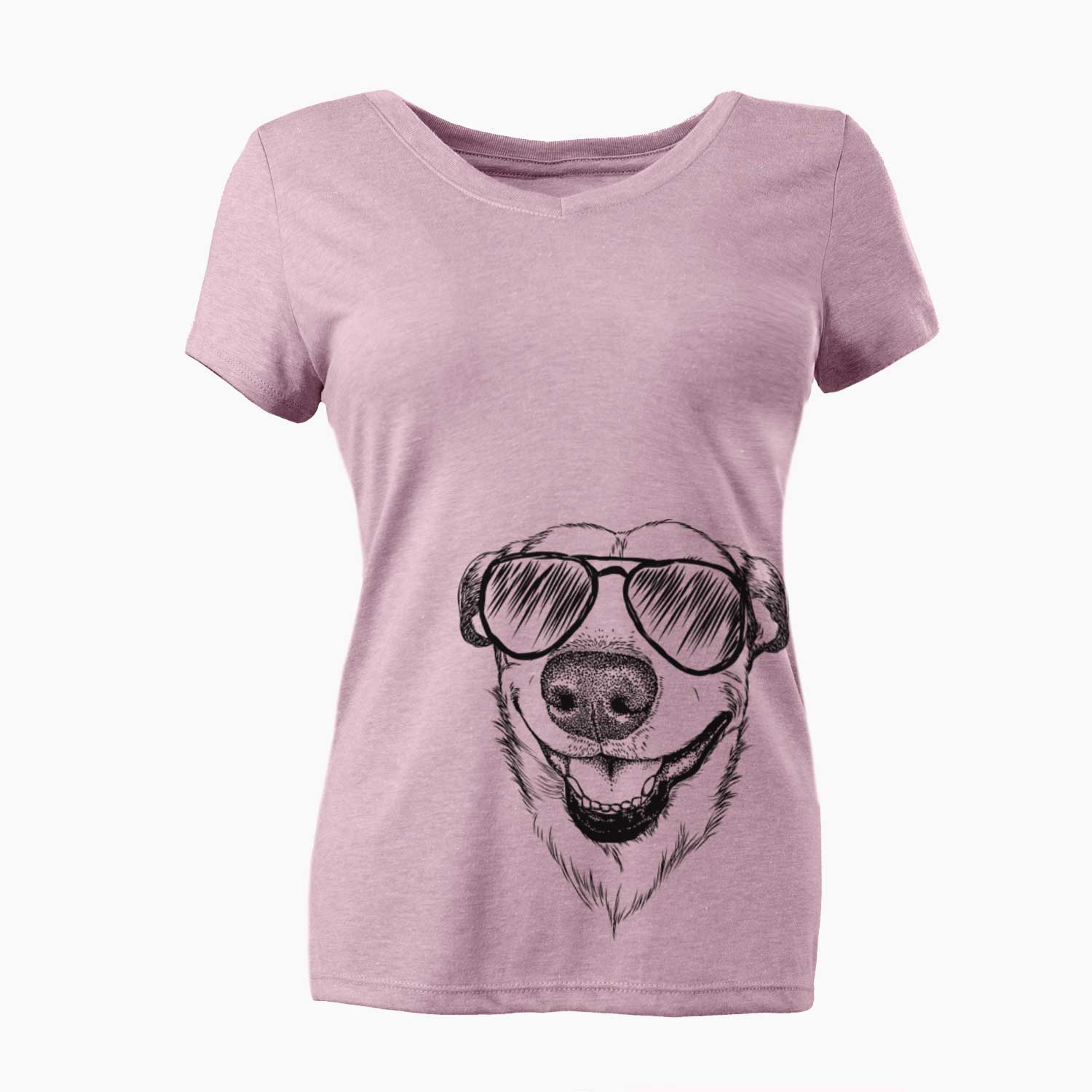 Aviator Petrah the Staffy Mix - Women's V-neck Shirt