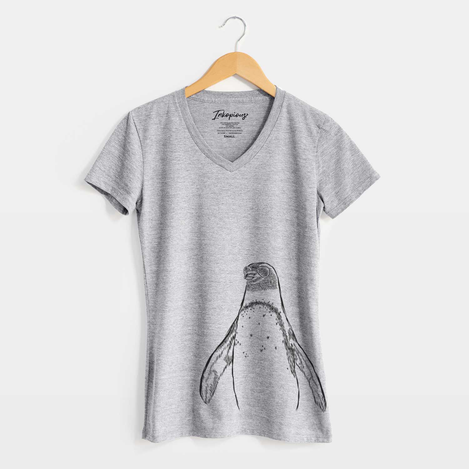 Aviator Peyton the Penguin - Women's V-neck Shirt