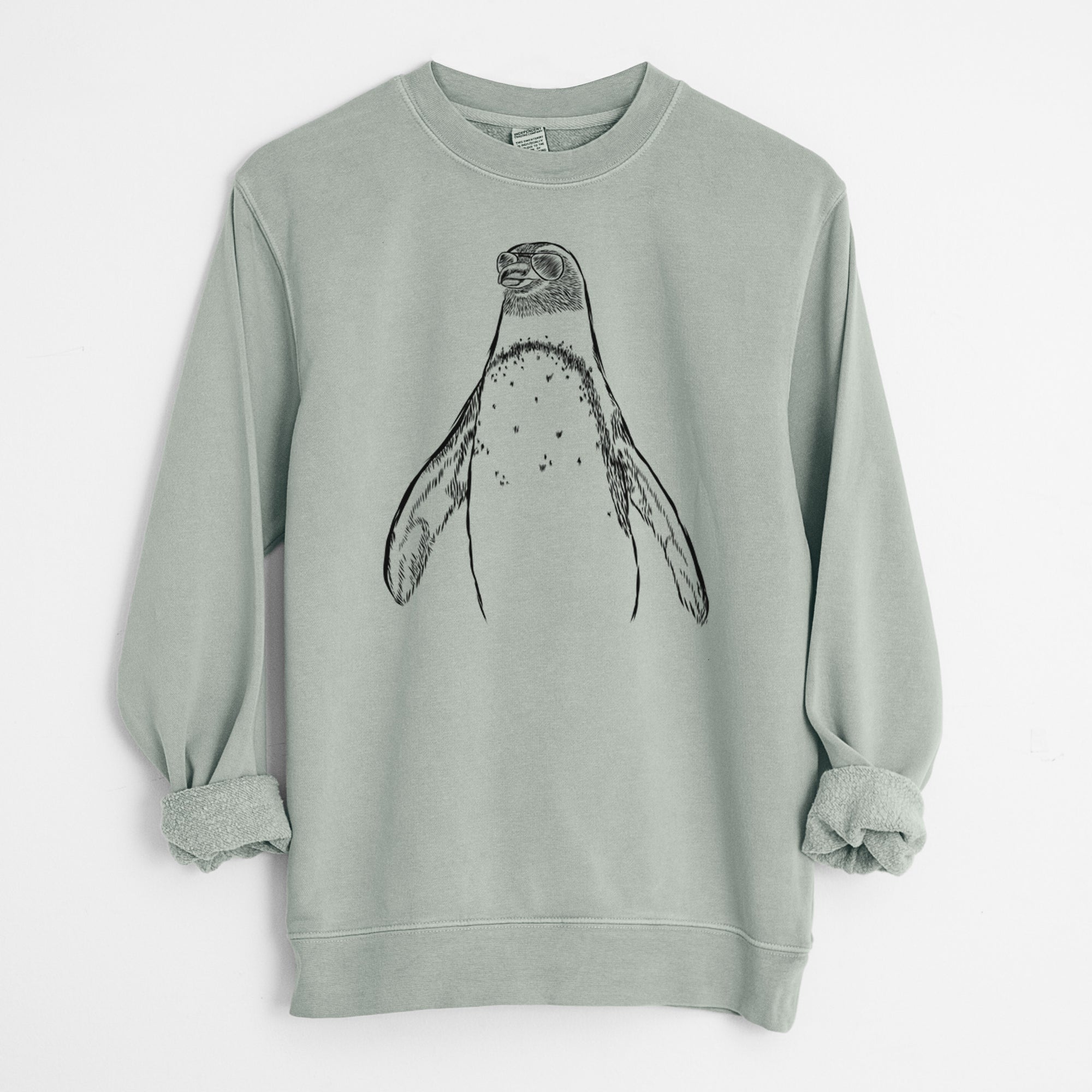 Aviator Peyton the Penguin - Unisex Pigment Dyed Crew Sweatshirt