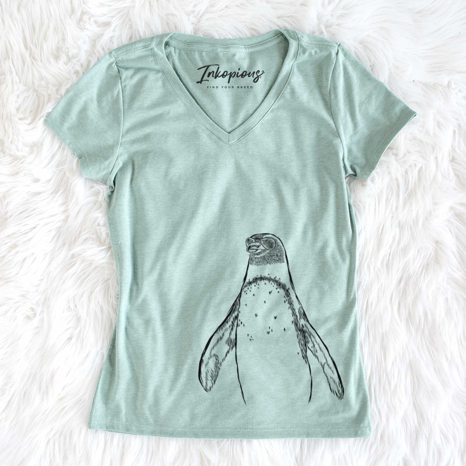 Aviator Peyton the Penguin - Women's V-neck Shirt