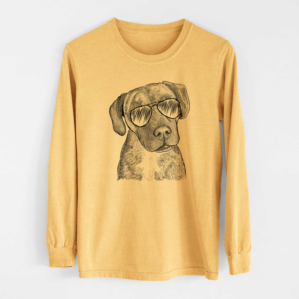 Aviators Peyton Manning the Beagle Bulldog Mix - Heavyweight 100% Cotton Long Sleeve
