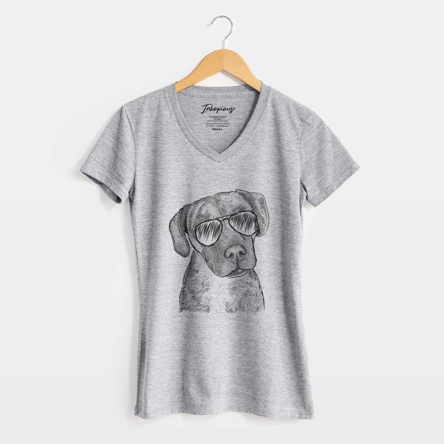 Aviator Peyton Manning the Beagle Bulldog Mix - Women's V-neck Shirt