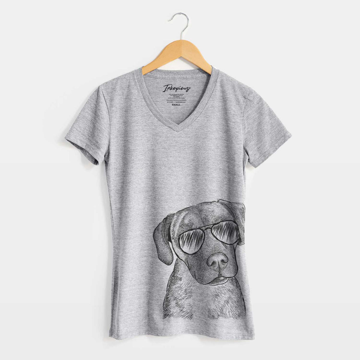 Aviator Peyton Manning the Beagle Bulldog Mix - Women&#39;s V-neck Shirt