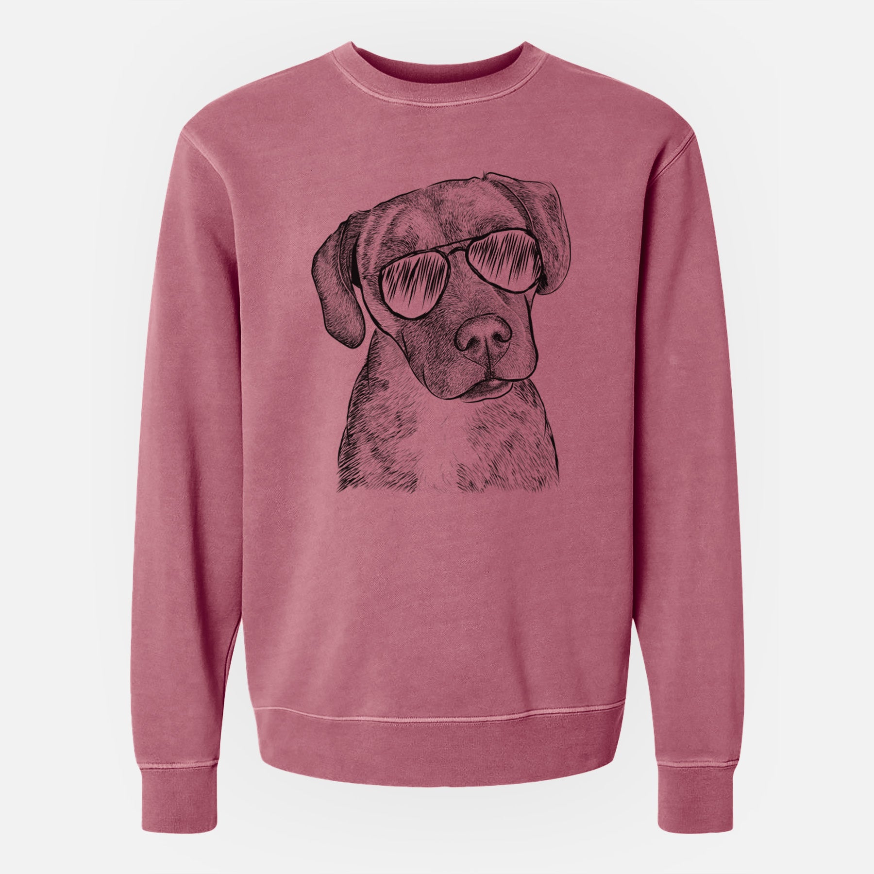 Aviator Peyton Manning the Beagle Bulldog Mix - Unisex Pigment Dyed Crew Sweatshirt