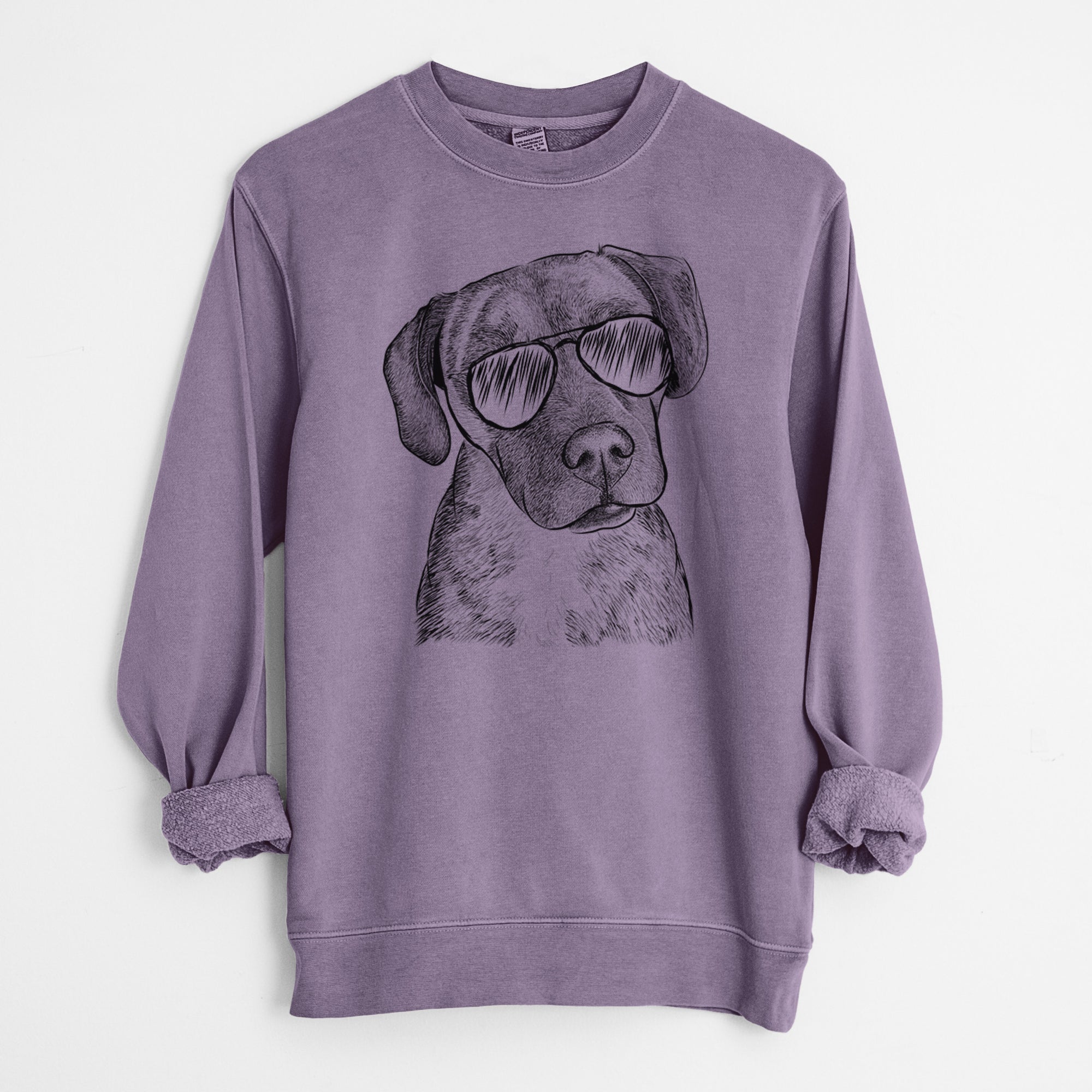 Aviator Peyton Manning the Beagle Bulldog Mix - Unisex Pigment Dyed Crew Sweatshirt