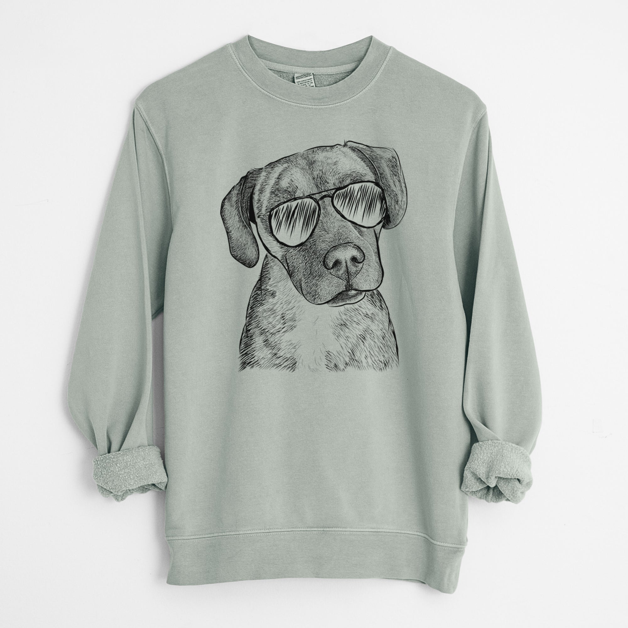 Aviator Peyton Manning the Beagle Bulldog Mix - Unisex Pigment Dyed Crew Sweatshirt