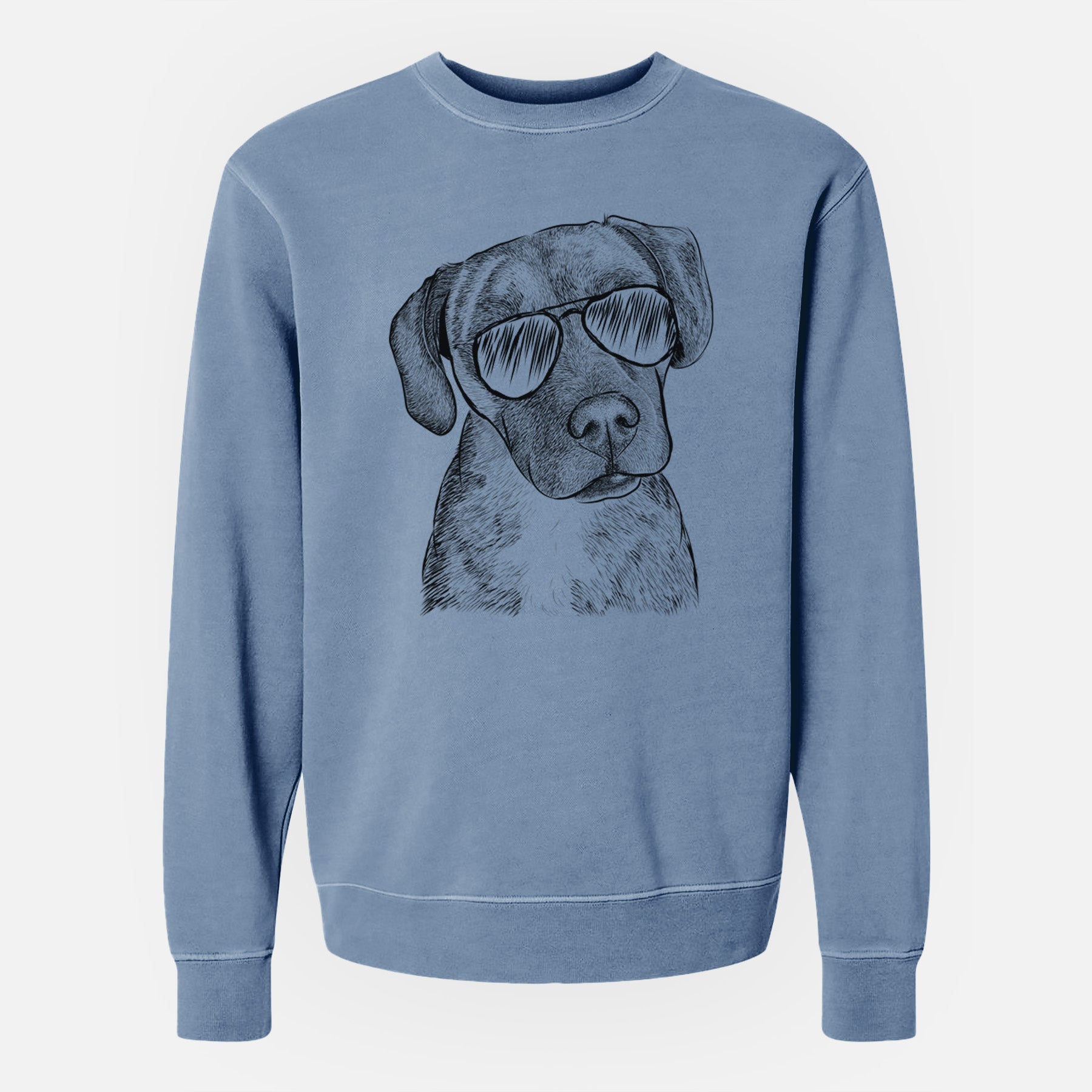 Aviator Peyton Manning the Beagle Bulldog Mix - Unisex Pigment Dyed Crew Sweatshirt