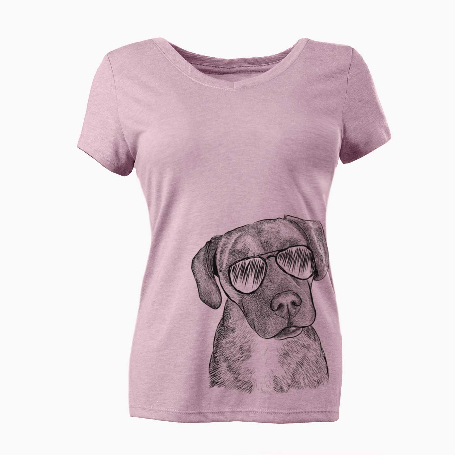 Aviator Peyton Manning the Beagle Bulldog Mix - Women's V-neck Shirt