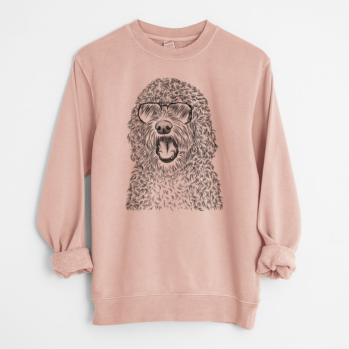 Aviator Phillip the Portuguese Water Dog - Unisex Pigment Dyed Crew Sweatshirt