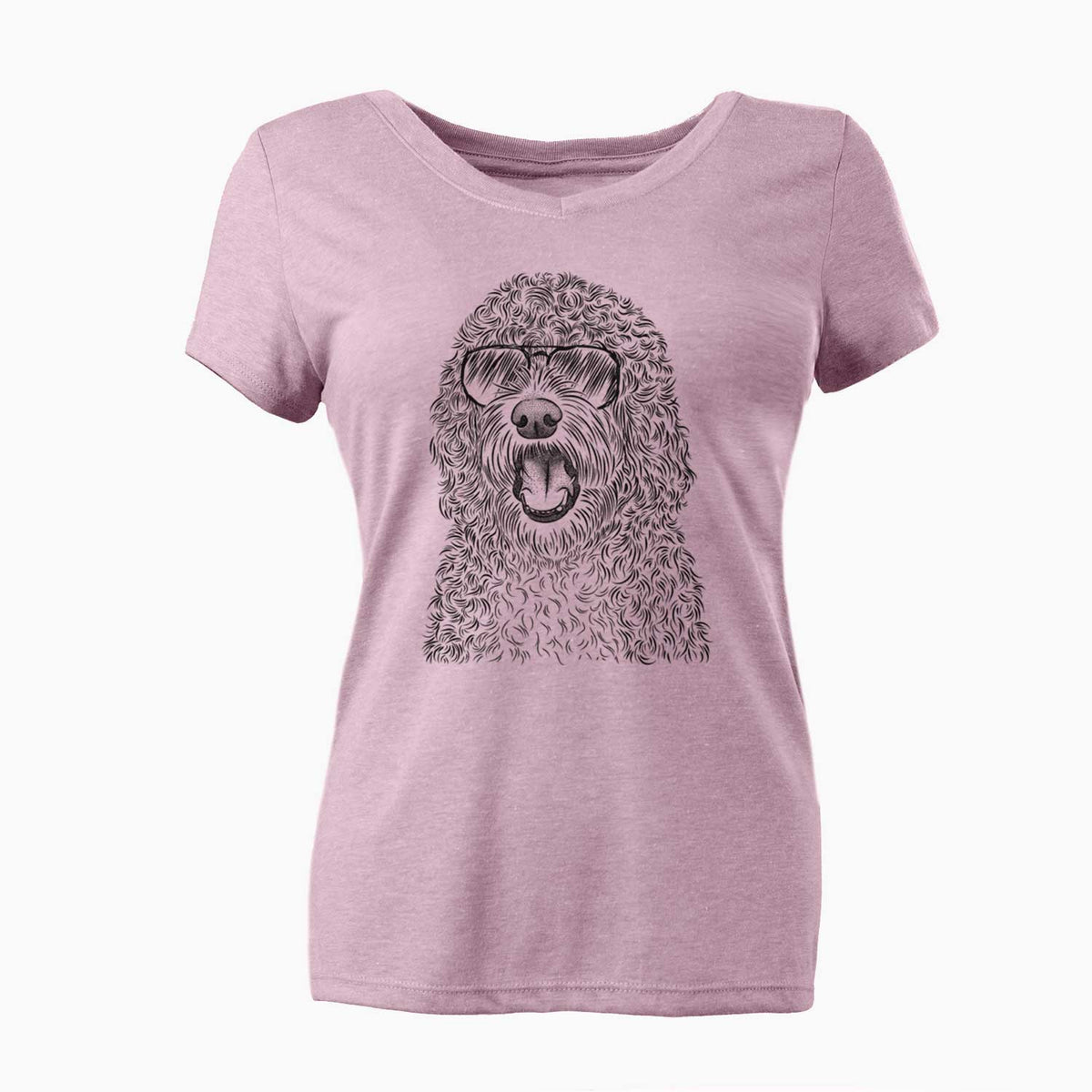 Aviator Phillip the Portuguese Water Dog - Women's V-neck Shirt