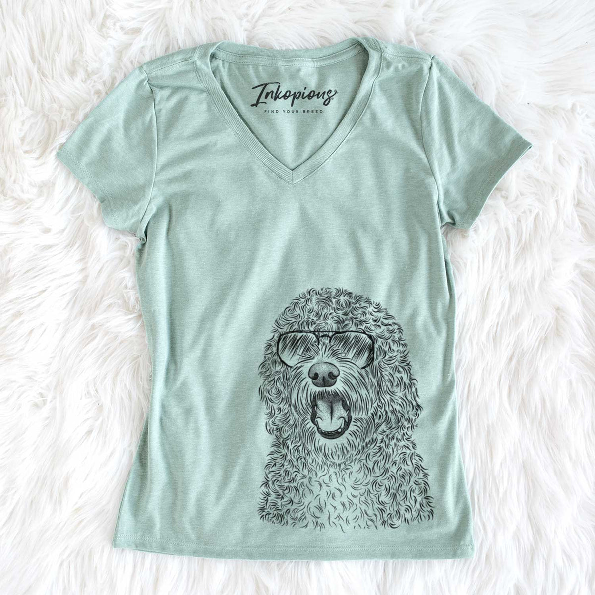 Aviator Phillip the Portuguese Water Dog - Women's V-neck Shirt