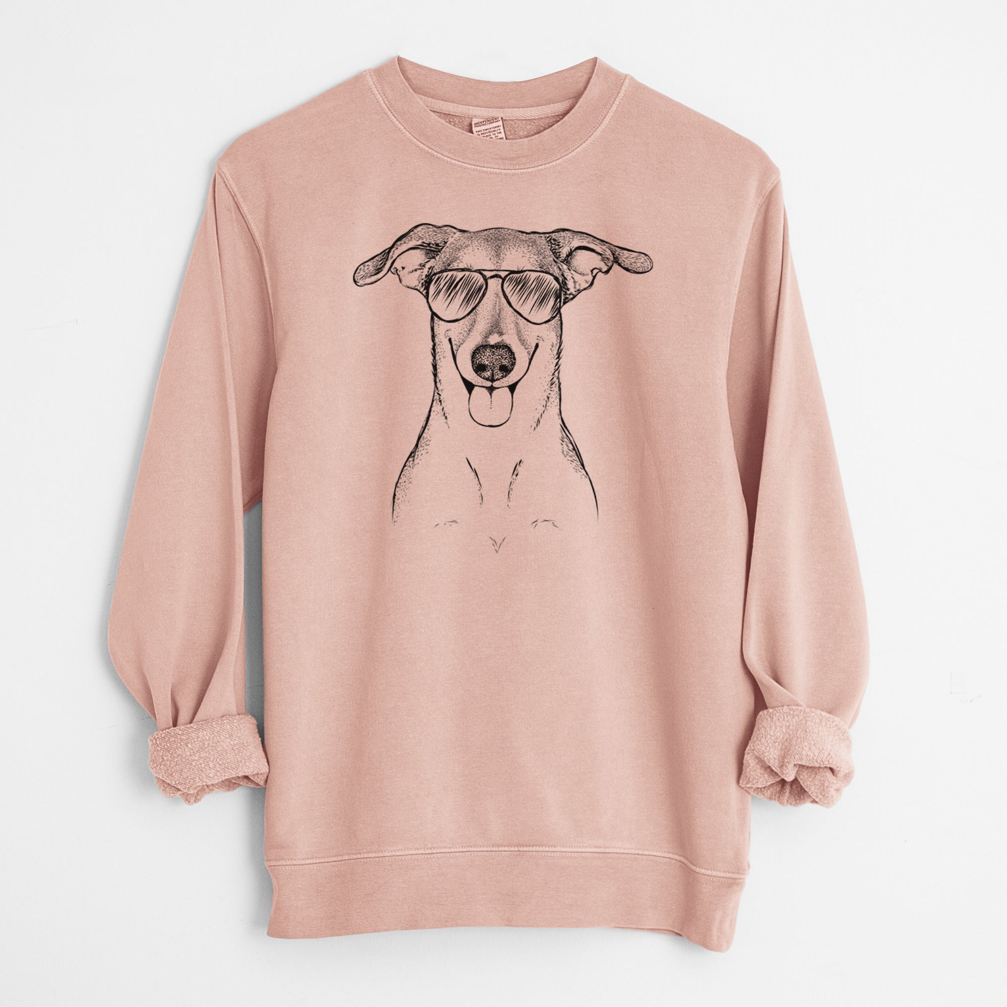 Aviator Phoebe the Corgi Mix - Unisex Pigment Dyed Crew Sweatshirt