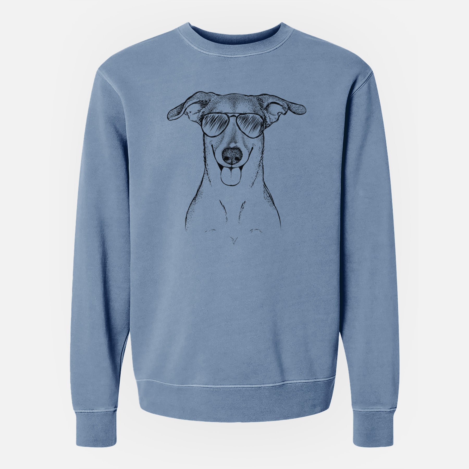 Aviator Phoebe the Corgi Mix - Unisex Pigment Dyed Crew Sweatshirt