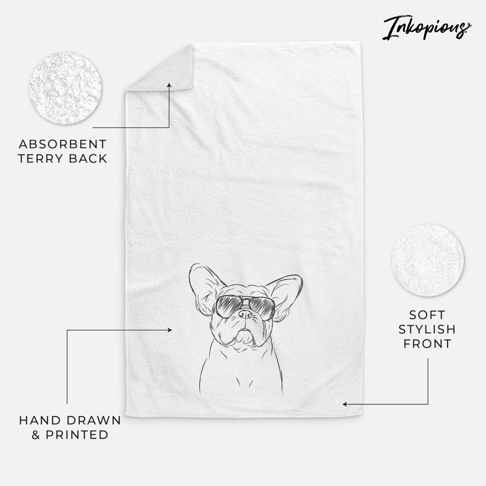 Pierre the French Bulldog Decorative Hand Towel