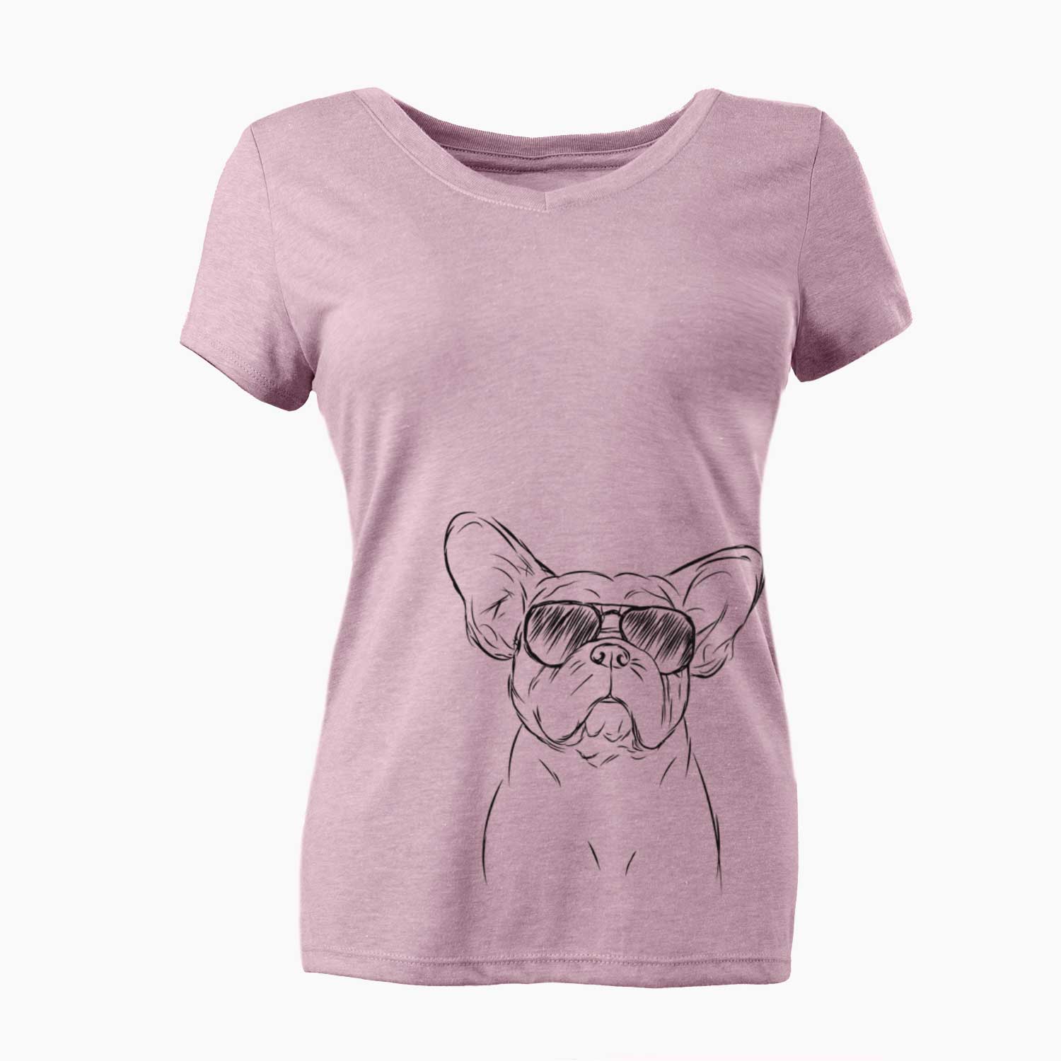 Aviator Pierre the French Bulldog - Women's V-neck Shirt