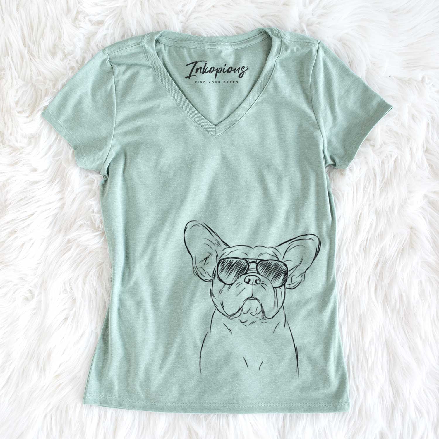 Pierre the French Bulldog - Women's V-neck Shirt