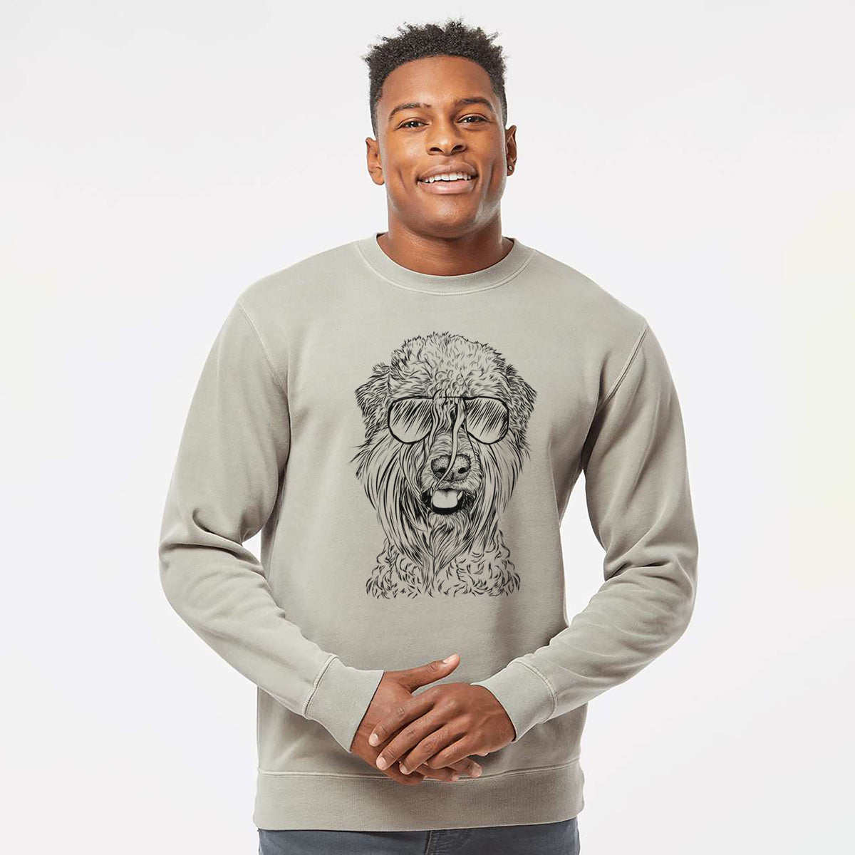 Aviator Pierre the Soft Coated Wheaten Terrier - Unisex Pigment Dyed Crew Sweatshirt