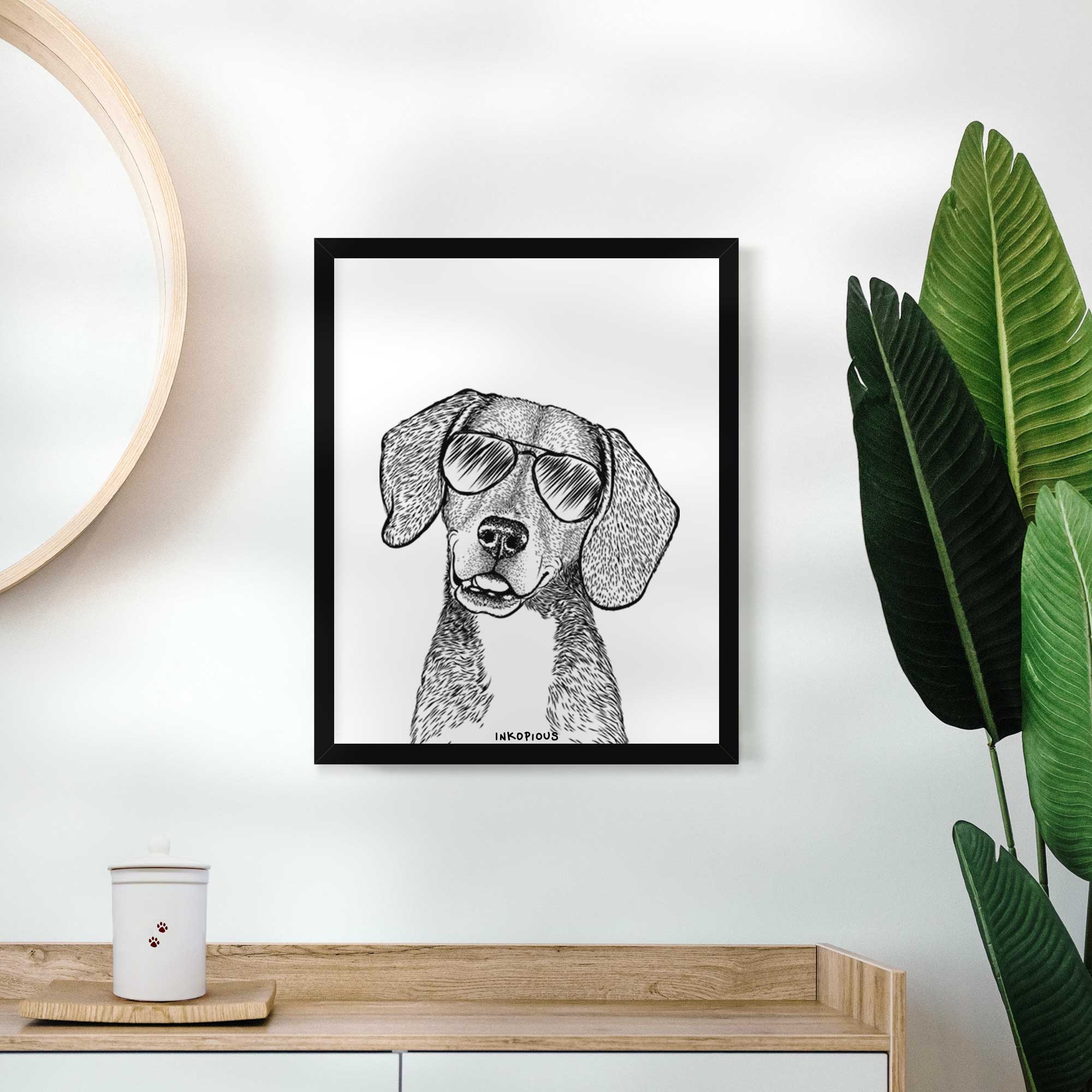 Pig the Beagle Mix Art Print