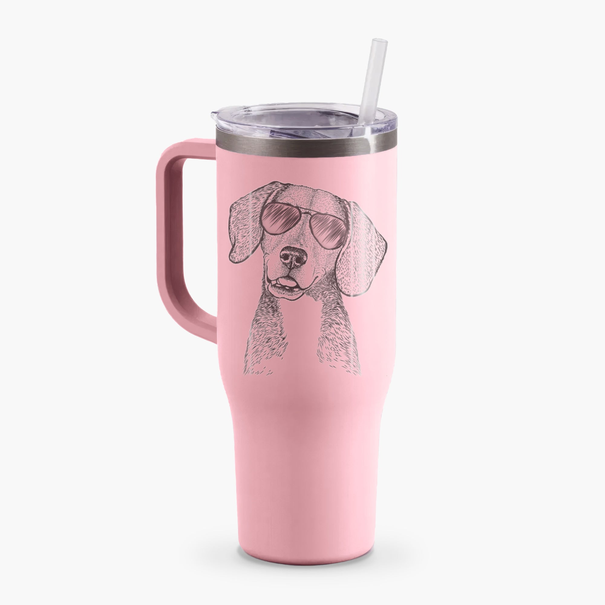 Piggy the Beagle Mix - 40oz Tumbler with Handle