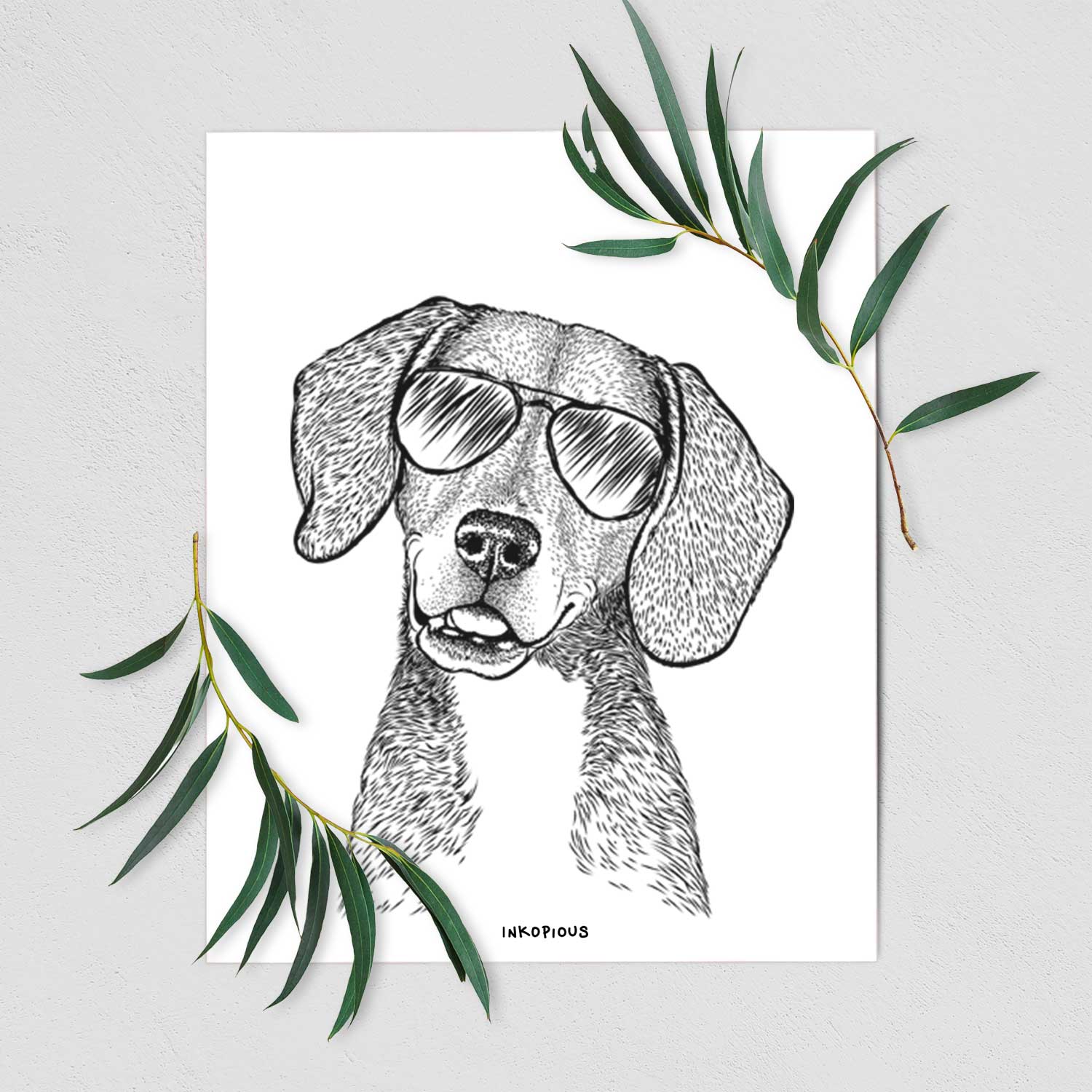 Pig the Beagle Mix Art Print