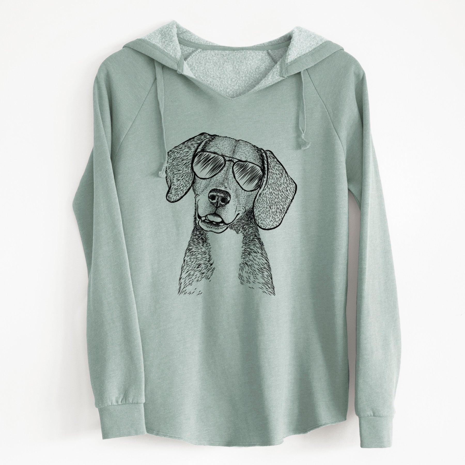Aviator Piggy the Beagle Mix - Cali Wave Hooded Sweatshirt