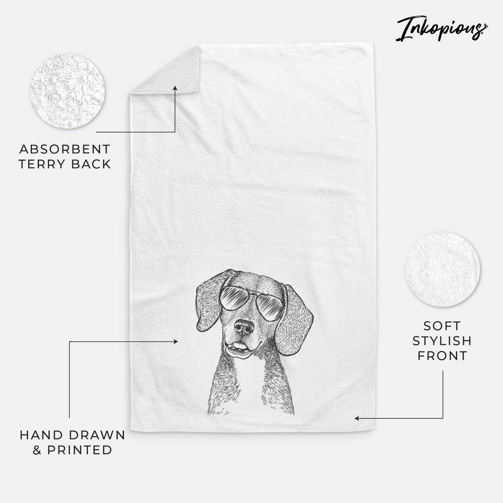 Piggy the Beagle Mix Decorative Hand Towel