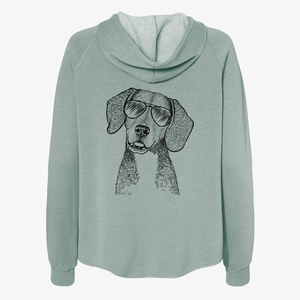 Piggy the Beagle Mix - Women's Cali Wave Zip-Up Sweatshirt