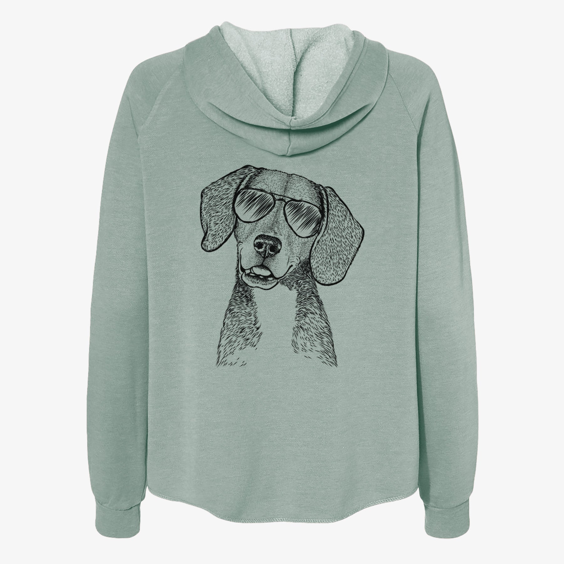 Piggy the Beagle Mix - Women's Cali Wave Zip-Up Sweatshirt