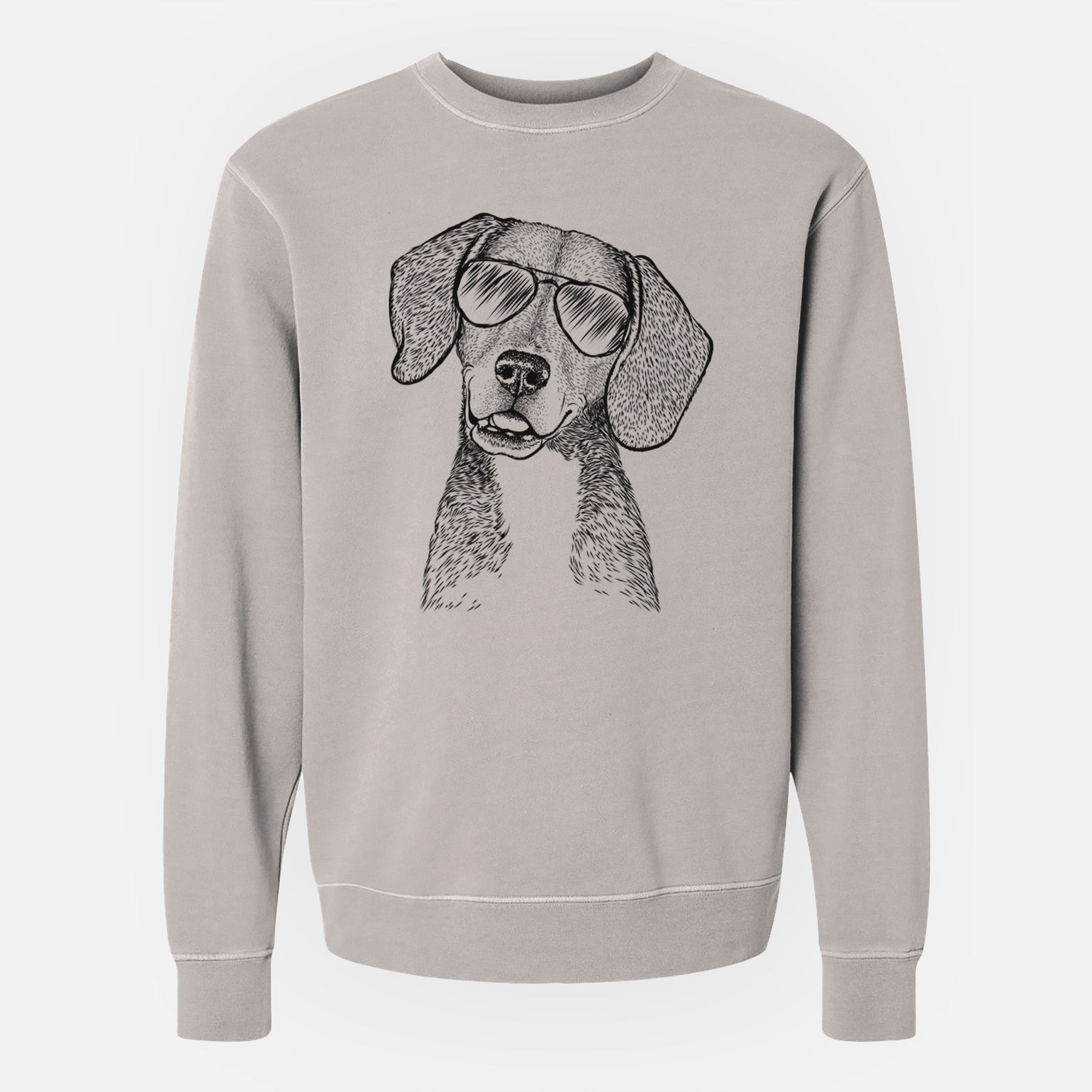 Aviator Piggy the Beagle Mix - Unisex Pigment Dyed Crew Sweatshirt