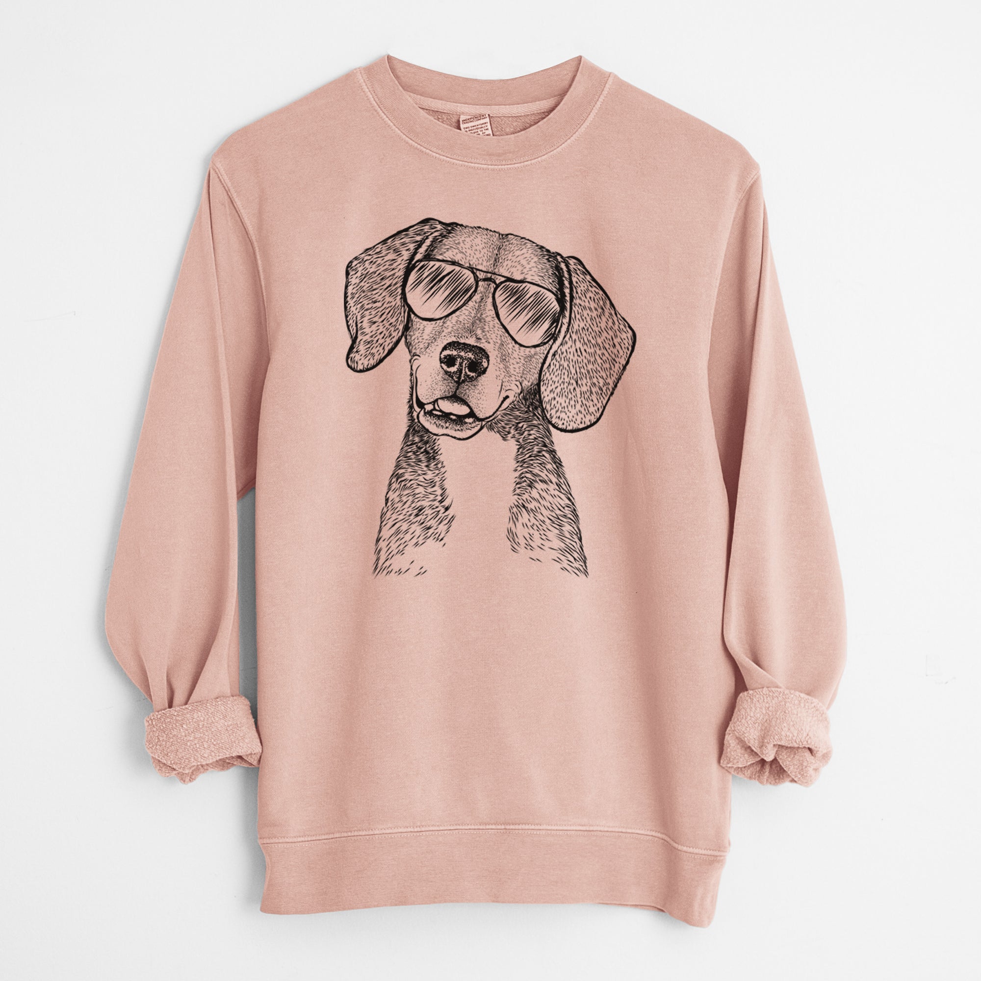 Aviator Piggy the Beagle Mix - Unisex Pigment Dyed Crew Sweatshirt