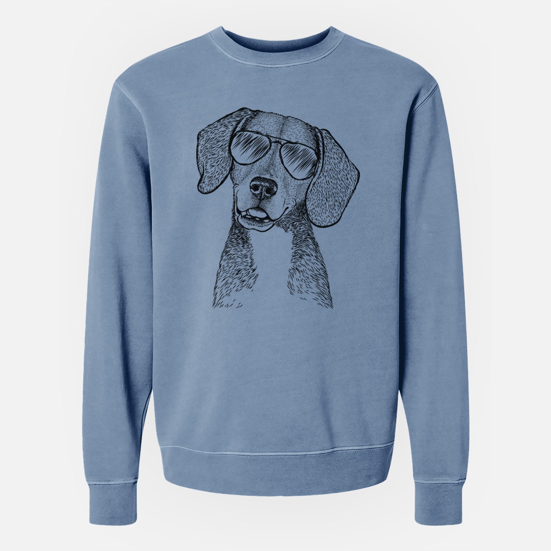 Aviator Piggy the Beagle Mix - Unisex Pigment Dyed Crew Sweatshirt